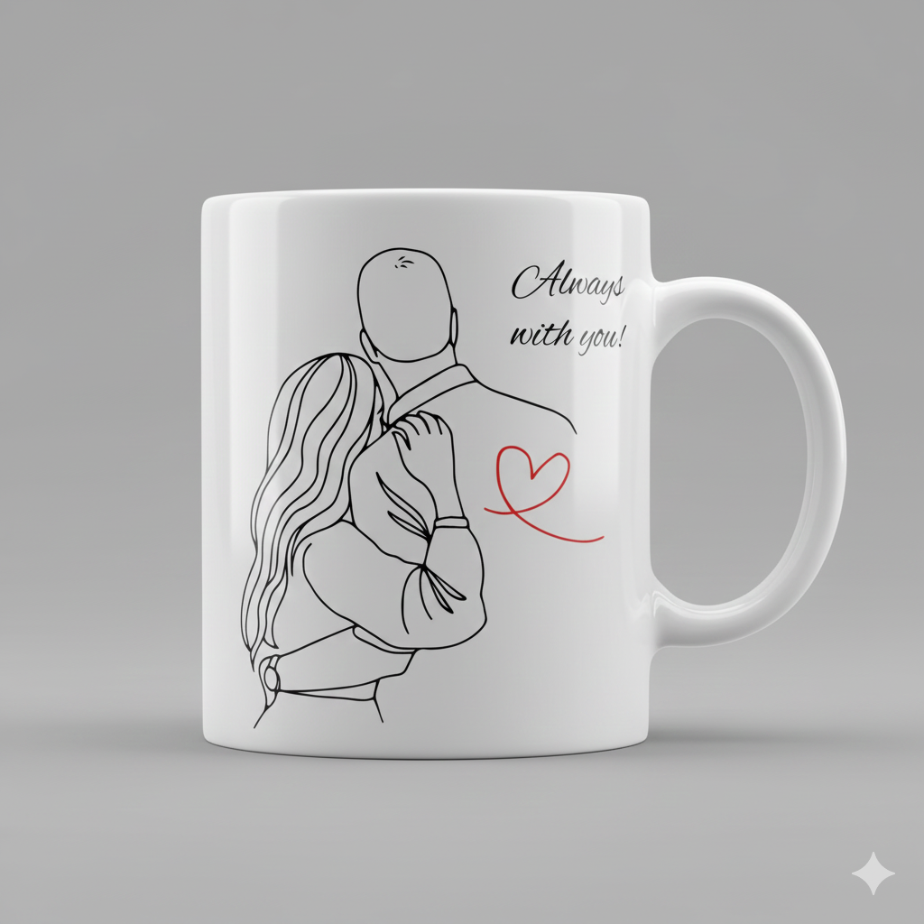 Yavnica Valentine’s Day Coffee Mug 330 ml – White Ceramic Mug for Couples | Romantic Gift for Girlfriend, Boyfriend, Wife & Husband