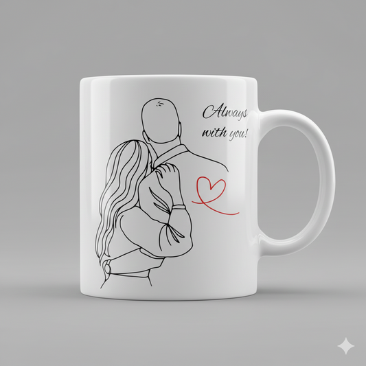 Yavnica Valentine’s Day Coffee Mug 330 ml – White Ceramic Mug for Couples | Romantic Gift for Girlfriend, Boyfriend, Wife & Husband