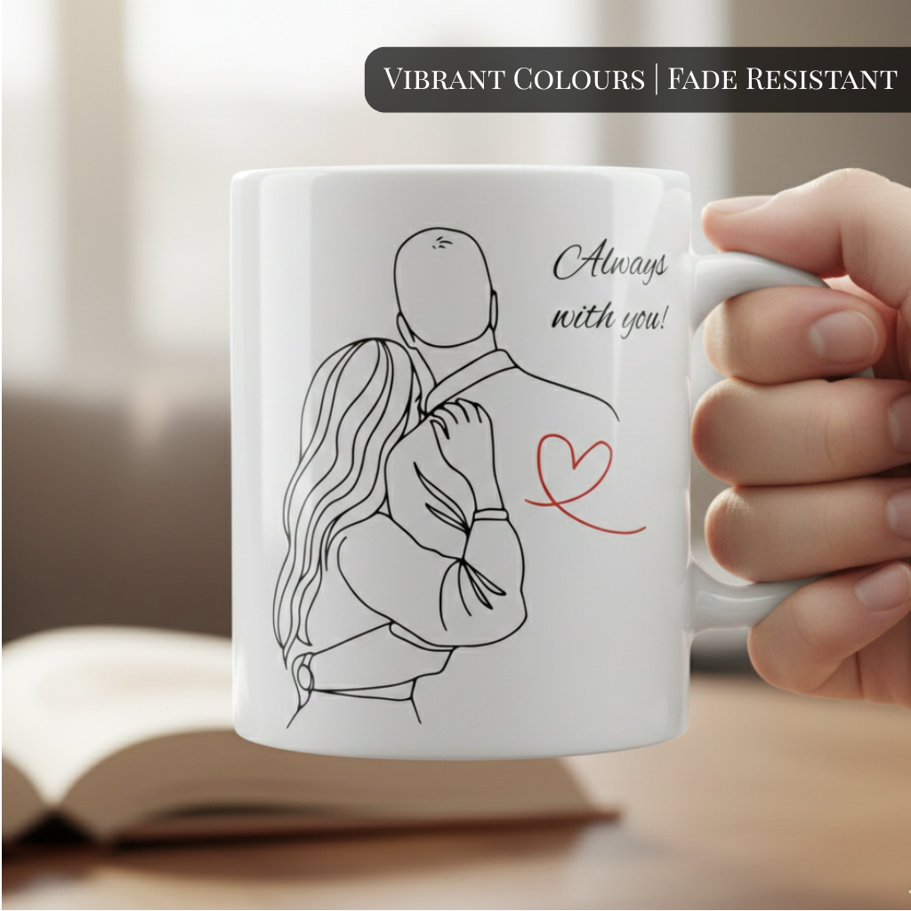 Yavnica Valentine’s Day Coffee Mug 330 ml – White Ceramic Mug for Couples | Romantic Gift for Girlfriend, Boyfriend, Wife & Husband