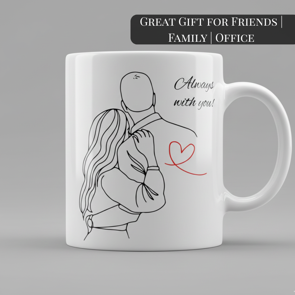 Yavnica Valentine’s Day Coffee Mug 330 ml – White Ceramic Mug for Couples | Romantic Gift for Girlfriend, Boyfriend, Wife & Husband